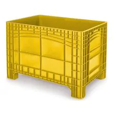 Palletbox europalletformaat 1200x800x800 mm (lxbxh) op 4 poten geel