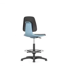 Bimos werkstoel labsit met glijders en voetenring Blauw