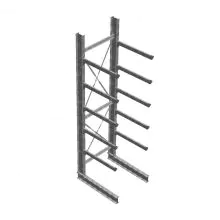 Zware draagarmstelling thermisch verzinkt enkelzijdig 4500x1000x1200mm (hxbxd) 5 niveaus beginsectie