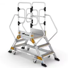 Platformtrap Wixor dubbel met veerwielen 3 treden