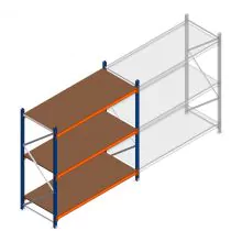 Grootvakstelling Kimer 1750x1500x800 mm (hxbxd) 3 niveaus beginsectie met voorgemonteerde frames