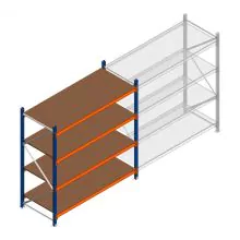 Grootvakstelling Kimer 1750x1500x800 mm (hxbxd) 4 niveaus beginsectie met voorgemonteerde frames