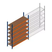 Grootvakstelling Kimer 2250x1500x600 mm (hxbxd) 6 niveaus beginsectie met voorgemonteerde frames