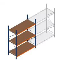 Grootvakstelling Kimer 2250x1500x800 mm (hxbxd) 3 niveaus beginsectie met voorgemonteerde frames