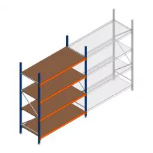 Grootvakstelling Kimer 2250x1500x800 mm (hxbxd) 4 niveaus beginsectie met voorgemonteerde frames