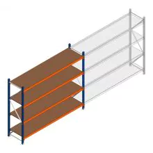 Grootvakstelling Kimer 1750x2250x600 mm (hxbxd) 4 niveaus beginsectie met voorgemonteerde frames