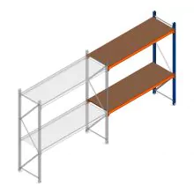 Grootvakstelling Kimer 1750x1500x600 mm (hxbxd) 2 niveaus aanbouwsectie met voorgemonteerde frames