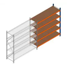 Grootvakstelling Kimer 1750x1500x600 mm (hxbxd) 5 niveaus aanbouwsectie met voorgemonteerde frames