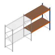 Grootvakstelling Kimer 1750x1500x800 mm (hxbxd) 2 niveaus aanbouwsectie met voorgemonteerde frames