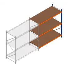 Grootvakstelling Kimer 1750x1500x800 mm (hxbxd) 3 niveaus aanbouwsectie met voorgemonteerde frames