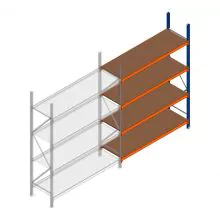 Grootvakstelling Kimer 2250x1500x600 mm (hxbxd) 4 niveaus aanbouwsectie met voorgemonteerde frames