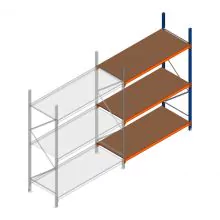 Grootvakstelling Kimer 2250x1500x800 mm (hxbxd) 3 niveaus aanbouwsectie met voorgemonteerde frames