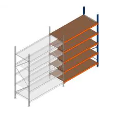 Grootvakstelling Kimer 2250x1500x800 mm (hxbxd) 5 niveaus aanbouwsectie met voorgemonteerde frames