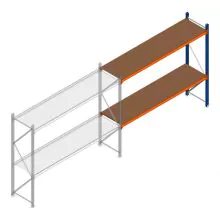 Grootvakstelling Kimer 1750x2250x600 mm (hxbxd) 2 niveaus aanbouwsectie met voorgemonteerde frames