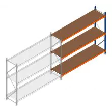 Grootvakstelling Kimer 1750x2250x600 mm (hxbxd) 3 niveaus aanbouwsectie met voorgemonteerde frames