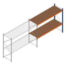 Grootvakstelling Kimer 1750x2250x800 mm (hxbxd) 2 niveaus aanbouwsectie met voorgemonteerde frames