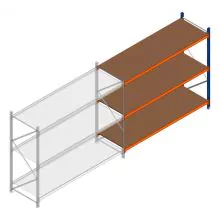 Grootvakstelling Kimer 1750x2250x800 mm (hxbxd) 3 niveaus aanbouwsectie met voorgemonteerde frames