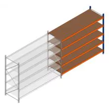 Grootvakstelling Kimer 1750x2250x800 mm (hxbxd) 5 niveaus aanbouwsectie met voorgemonteerde frames