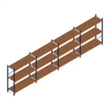 Voordeelrij grootvakstelling Kimer 1750x6250x600 mm (hxbxd) 3 niveaus met voorgemonteerde frames