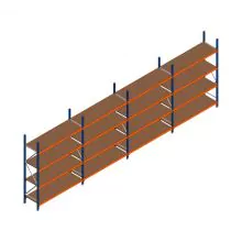 Voordeelrij grootvakstelling Kimer 2250x6250x600 mm (hxbxd) 4 niveaus met voorgemonteerde frames