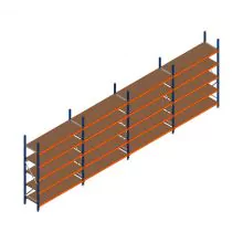 Voordeelrij grootvakstelling Kimer 2250x6250x600 mm (hxbxd) 5 niveaus met voorgemonteerde frames