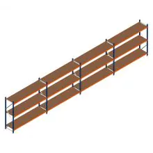 Voordeelrij grootvakstelling Kimer 1750x9250x600 mm (hxbxd) 3 niveaus met voorgemonteerde frames