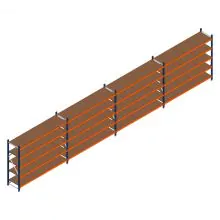 Voordeelrij grootvakstelling Kimer 1750x9250x600 mm (hxbxd) 5 niveaus met voorgemonteerde frames