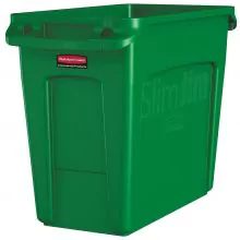 Slim Jim container met luchtsleuven, 60ltr groen, Rubbermaid