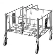 RVS dolly voor Slim Jim afvalbak dubbel, voor 60 en 87ltr kleur verzinkt