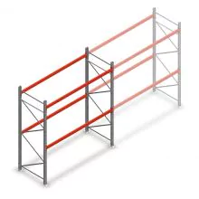 Palletstelling AR T2 2500x2700x1100mm (hxbxd) 2 niveaus 1820kg/niv beginsectie met voorgemonteerde frames