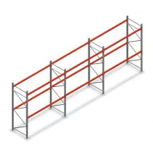 Voordeelrij palletstelling AR T2 2500x8420x1100mm (hxbxd) 2 niveaus 3636kg/niv met voorgemonteerde frames