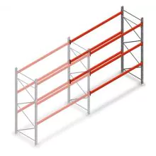 Palletstelling AR T2 2500x2700x1100mm (hxbxd) 3 niveaus 2844kg/niv aanbouwsectie met voorgemonteerde frames