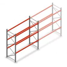 Palletstelling AR T2 2500x2700x1100mm (hxbxd) 3 niveaus 2844kg/niv beginsectie met voorgemonteerde frames