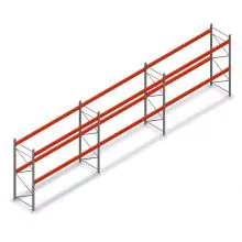 Voordeelrij palletstelling AR T2 2500x11120x1100mm (hxbxd) 2 niveaus 2252kg/niv met voorgemonteerde frames