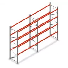 Combideal palletstelling AR T2 4000x5640x1100 mm (hxbxd) 4 niveaus 2844kg/niv met voorgemonteerde frames