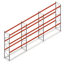 Voordeelrij palletstelling AR T2 4500x11120x1100mm (hxbxd) 3 niveaus 2252kg/niv met voorgemonteerde frames