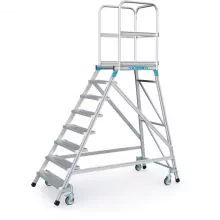 Verrijdbare platformtrap Zarges aluminium enkel 8 treden 1920 mm