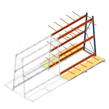 Stelling voor verticale opslag AR dubbelzijdig 2000x1850x1700 mm (hxbxd) blauw 3 niveaus aanbouwsectie