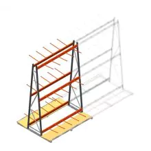 Stelling voor verticale opslag AR dubbelzijdig 3000x1850x1700 mm (hxbxd) antraciet 3 niveaus beginsectie