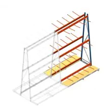 Stelling voor verticale opslag AR dubbelzijdig 3000x1850x1700 mm (hxbxd) blauw 3 niveaus aanbouwsectie