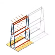 Stelling voor verticale opslag AR dubbelzijdig 2500x1850x1700 mm (hxbxd) blauw 3 niveaus beginsectie