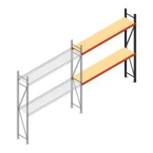 Grootvakstelling AR 2000x2010x500 mm (hxbxd) 2 niveaus antraciet aanbouwsectie