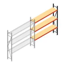 Grootvakstelling AR 2000x2010x500 mm (hxbxd) 3 niveaus antraciet aanbouwsectie