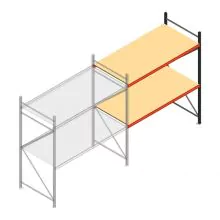 Grootvakstelling AR 2000x2010x900 mm (hxbxd) 2 niveaus antraciet aanbouwsectie