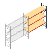 Grootvakstelling AR 2000x2250x600 mm (hxbxd) 3 niveaus blauw aanbouwsectie