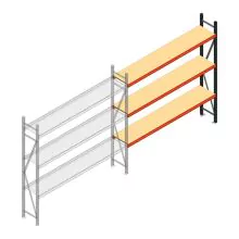 Grootvakstelling AR 2000x2700x500 mm (hxbxd) 3 niveaus antraciet aanbouwsectie