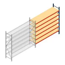 Grootvakstelling AR 2000x2700x600 mm (hxbxd) 6 niveaus blauw aanbouwsectie