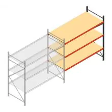 Grootvakstelling AR 2000x2700x900 mm (hxbxd) 3 niveaus antraciet aanbouwsectie