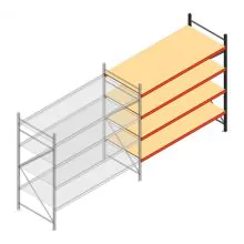 Grootvakstelling AR 2000x2700x900 mm (hxbxd) 4 niveaus antraciet aanbouwsectie met voorgemonteerde frames