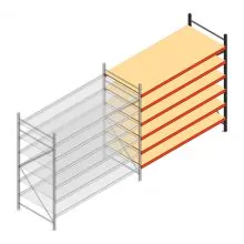 Grootvakstelling AR 2000x2700x900 mm (hxbxd) 6 niveaus antraciet aanbouwsectie